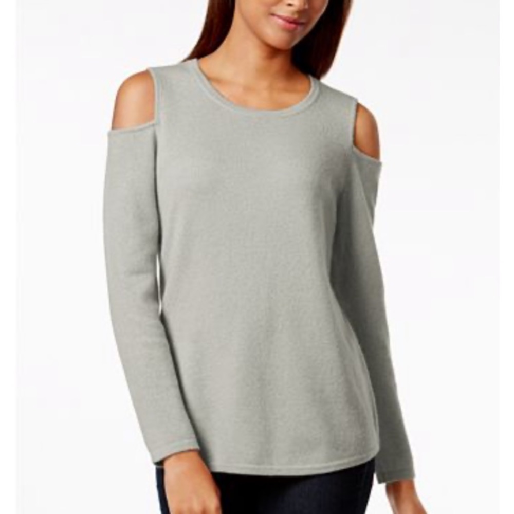 Cashmere Charter Club Cold-Shoulder Sweater